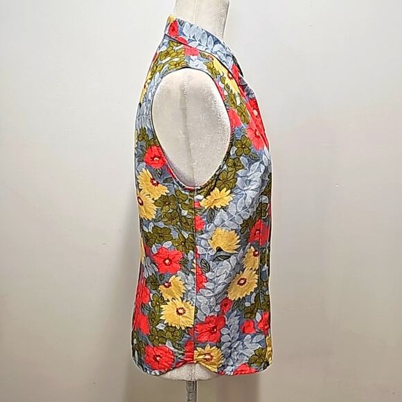 Jones Wear Sport Women's 55% Linen 45% Viscose Button Front Blouse Top Size 8 - Picture 5 of 10